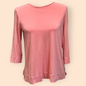 J. Jill Soft Pink Long Sleeve Wearever Collection Top, 3/4 Sleeves, Sz S